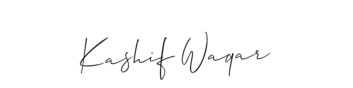 Kashif Waqar stylish signature style. Best Handwritten Sign (Allison_Script) for my name. Handwritten Signature Collection Ideas for my name Kashif Waqar. Kashif Waqar signature style 2 images and pictures png
