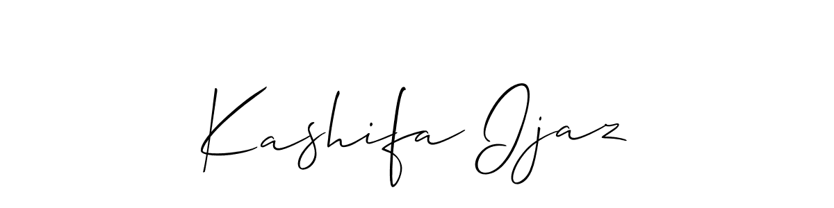 if you are searching for the best signature style for your name Kashifa Ijaz. so please give up your signature search. here we have designed multiple signature styles  using Allison_Script. Kashifa Ijaz signature style 2 images and pictures png