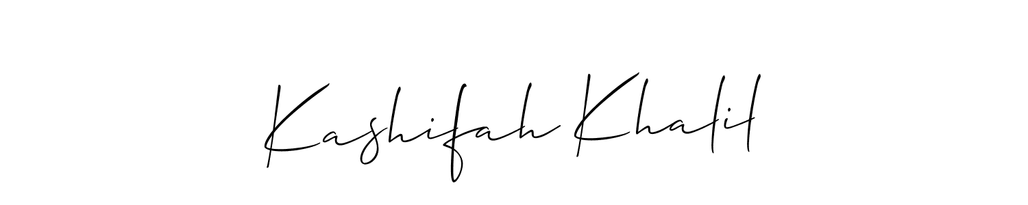 How to make Kashifah Khalil signature? Allison_Script is a professional autograph style. Create handwritten signature for Kashifah Khalil name. Kashifah Khalil signature style 2 images and pictures png