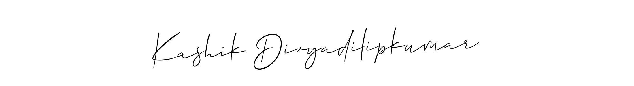 How to Draw Kashik Divyadilipkumar signature style? Allison_Script is a latest design signature styles for name Kashik Divyadilipkumar. Kashik Divyadilipkumar signature style 2 images and pictures png