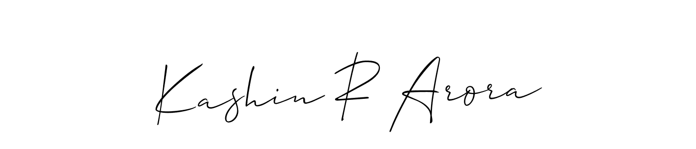 Similarly Allison_Script is the best handwritten signature design. Signature creator online .You can use it as an online autograph creator for name Kashin R Arora. Kashin R Arora signature style 2 images and pictures png