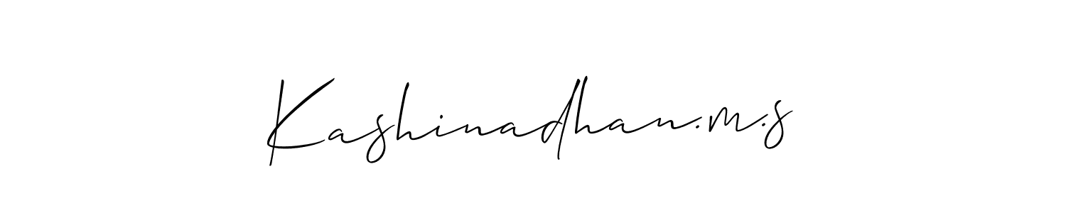 It looks lik you need a new signature style for name Kashinadhan.m.s. Design unique handwritten (Allison_Script) signature with our free signature maker in just a few clicks. Kashinadhan.m.s signature style 2 images and pictures png