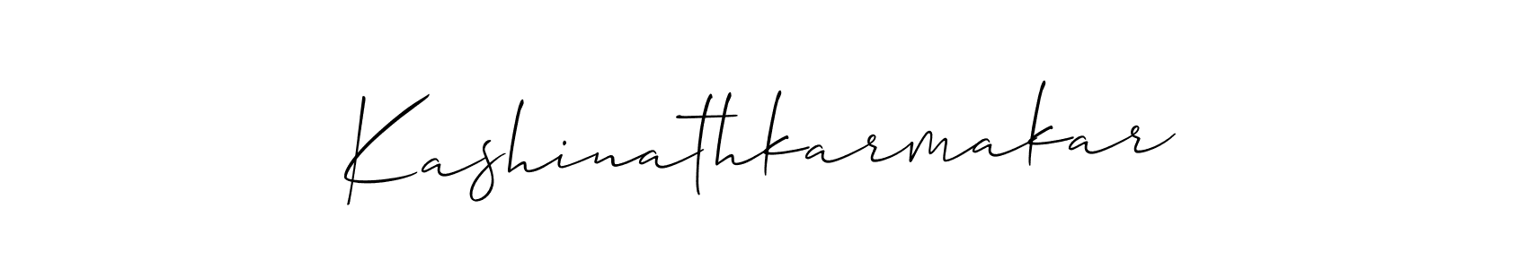 Use a signature maker to create a handwritten signature online. With this signature software, you can design (Allison_Script) your own signature for name Kashinathkarmakar. Kashinathkarmakar signature style 2 images and pictures png
