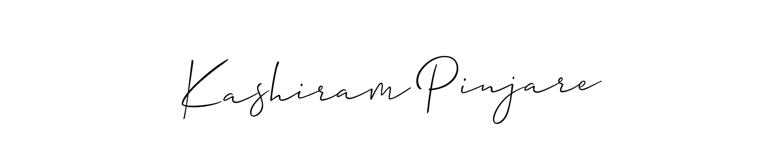Allison_Script is a professional signature style that is perfect for those who want to add a touch of class to their signature. It is also a great choice for those who want to make their signature more unique. Get Kashiram Pinjare name to fancy signature for free. Kashiram Pinjare signature style 2 images and pictures png