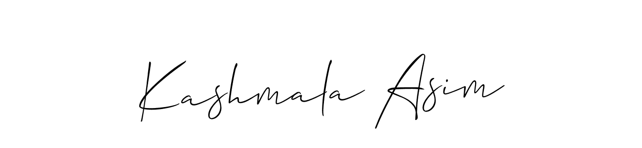 Use a signature maker to create a handwritten signature online. With this signature software, you can design (Allison_Script) your own signature for name Kashmala Asim. Kashmala Asim signature style 2 images and pictures png