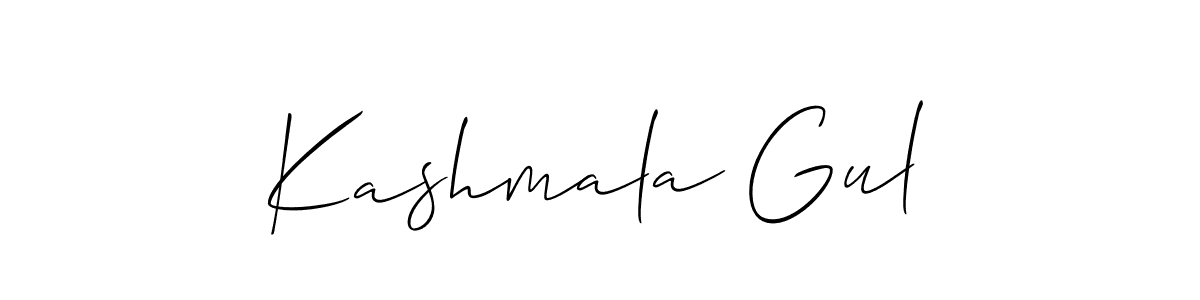 Make a short Kashmala Gul signature style. Manage your documents anywhere anytime using Allison_Script. Create and add eSignatures, submit forms, share and send files easily. Kashmala Gul signature style 2 images and pictures png