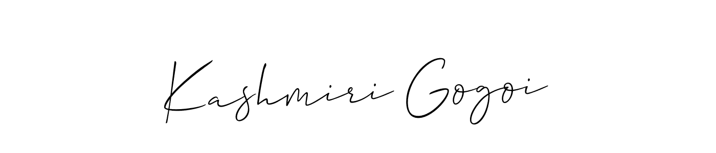 Similarly Allison_Script is the best handwritten signature design. Signature creator online .You can use it as an online autograph creator for name Kashmiri Gogoi. Kashmiri Gogoi signature style 2 images and pictures png