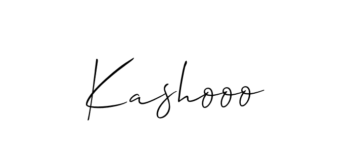 Use a signature maker to create a handwritten signature online. With this signature software, you can design (Allison_Script) your own signature for name Kashooo. Kashooo signature style 2 images and pictures png