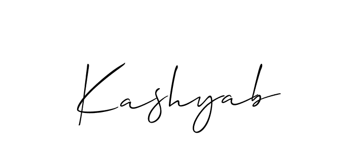 How to make Kashyab signature? Allison_Script is a professional autograph style. Create handwritten signature for Kashyab name. Kashyab signature style 2 images and pictures png