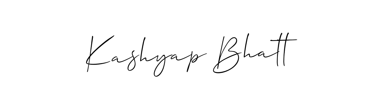 It looks lik you need a new signature style for name Kashyap Bhatt. Design unique handwritten (Allison_Script) signature with our free signature maker in just a few clicks. Kashyap Bhatt signature style 2 images and pictures png