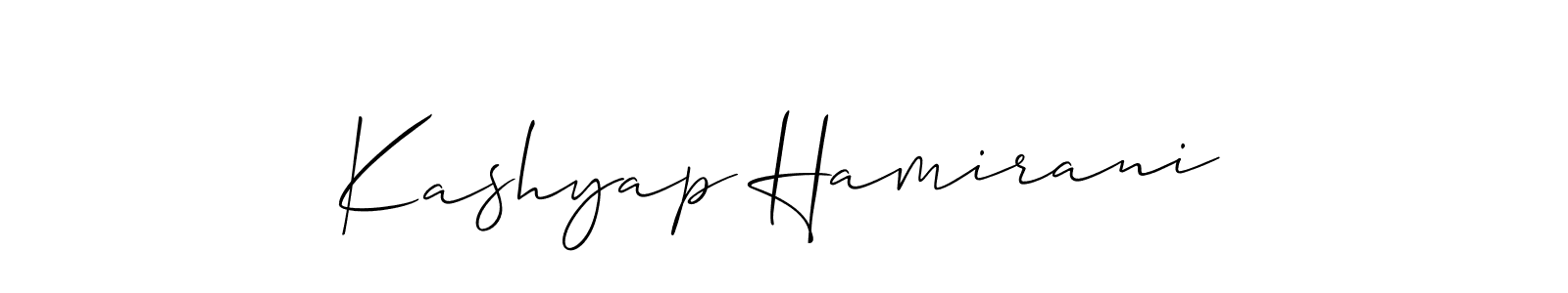 if you are searching for the best signature style for your name Kashyap Hamirani. so please give up your signature search. here we have designed multiple signature styles  using Allison_Script. Kashyap Hamirani signature style 2 images and pictures png