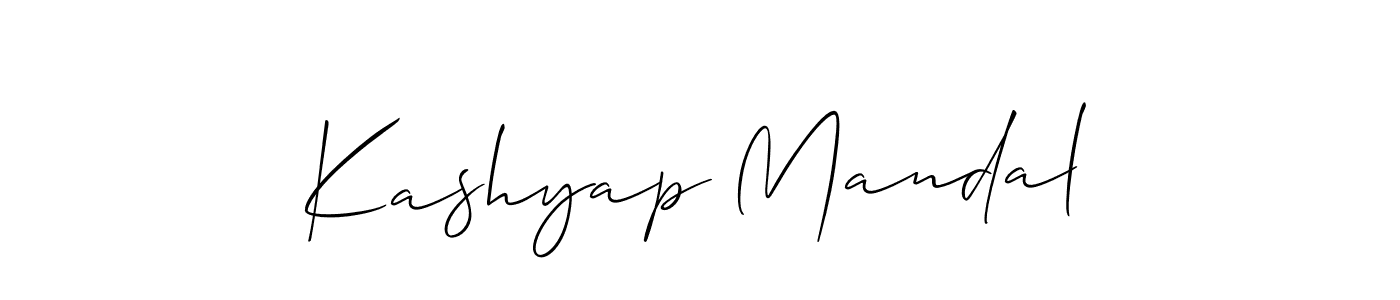 Also You can easily find your signature by using the search form. We will create Kashyap Mandal name handwritten signature images for you free of cost using Allison_Script sign style. Kashyap Mandal signature style 2 images and pictures png
