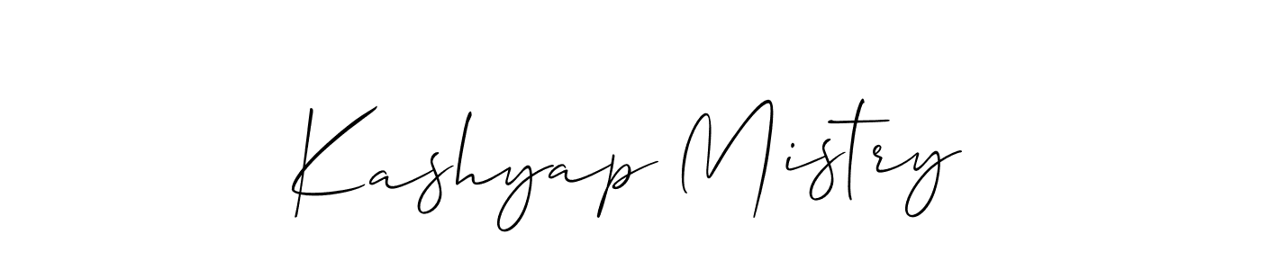 Similarly Allison_Script is the best handwritten signature design. Signature creator online .You can use it as an online autograph creator for name Kashyap Mistry. Kashyap Mistry signature style 2 images and pictures png