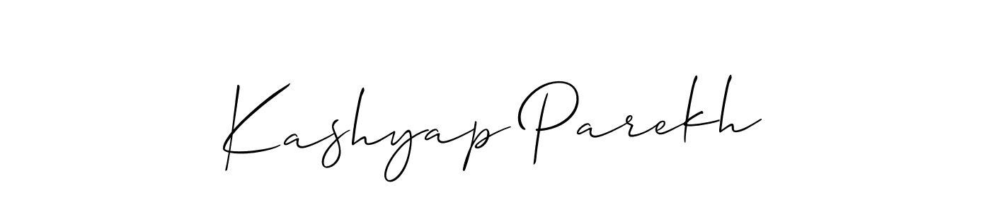 Design your own signature with our free online signature maker. With this signature software, you can create a handwritten (Allison_Script) signature for name Kashyap Parekh. Kashyap Parekh signature style 2 images and pictures png