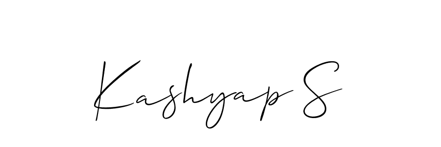 You should practise on your own different ways (Allison_Script) to write your name (Kashyap S) in signature. don't let someone else do it for you. Kashyap S signature style 2 images and pictures png