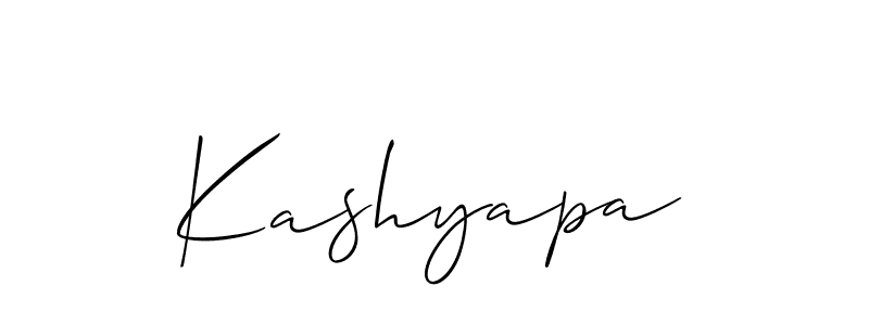 Use a signature maker to create a handwritten signature online. With this signature software, you can design (Allison_Script) your own signature for name Kashyapa. Kashyapa signature style 2 images and pictures png