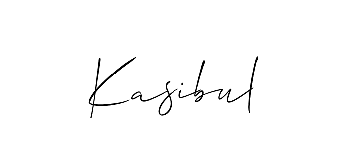 Design your own signature with our free online signature maker. With this signature software, you can create a handwritten (Allison_Script) signature for name Kasibul. Kasibul signature style 2 images and pictures png