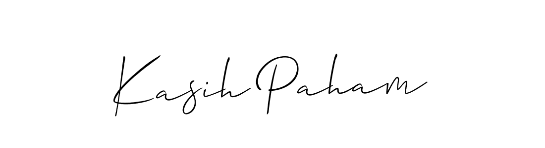 Similarly Allison_Script is the best handwritten signature design. Signature creator online .You can use it as an online autograph creator for name Kasih Paham. Kasih Paham signature style 2 images and pictures png