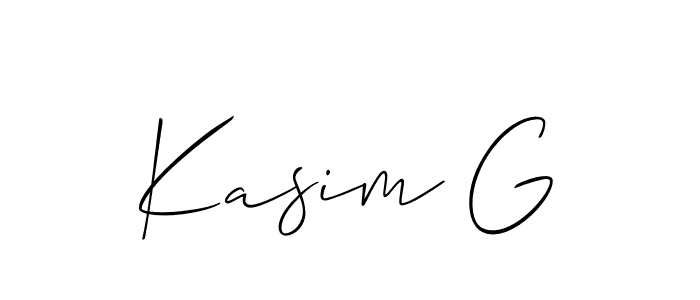 Also we have Kasim G name is the best signature style. Create professional handwritten signature collection using Allison_Script autograph style. Kasim G signature style 2 images and pictures png