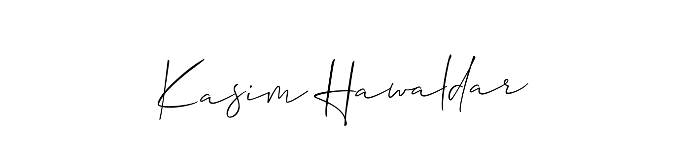 Design your own signature with our free online signature maker. With this signature software, you can create a handwritten (Allison_Script) signature for name Kasim Hawaldar. Kasim Hawaldar signature style 2 images and pictures png