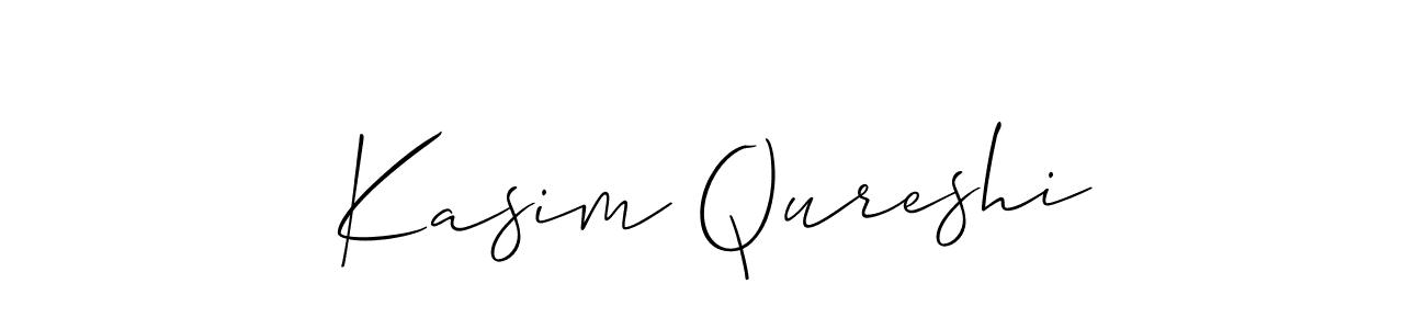 Use a signature maker to create a handwritten signature online. With this signature software, you can design (Allison_Script) your own signature for name Kasim Qureshi. Kasim Qureshi signature style 2 images and pictures png