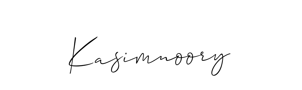 The best way (Allison_Script) to make a short signature is to pick only two or three words in your name. The name Kasimnoory include a total of six letters. For converting this name. Kasimnoory signature style 2 images and pictures png