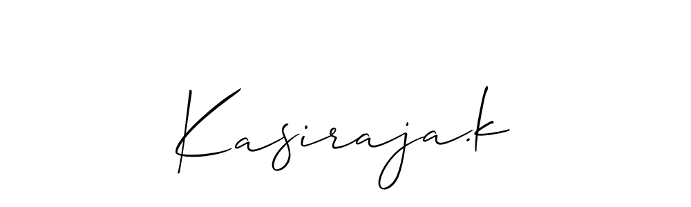 Use a signature maker to create a handwritten signature online. With this signature software, you can design (Allison_Script) your own signature for name Kasiraja.k. Kasiraja.k signature style 2 images and pictures png