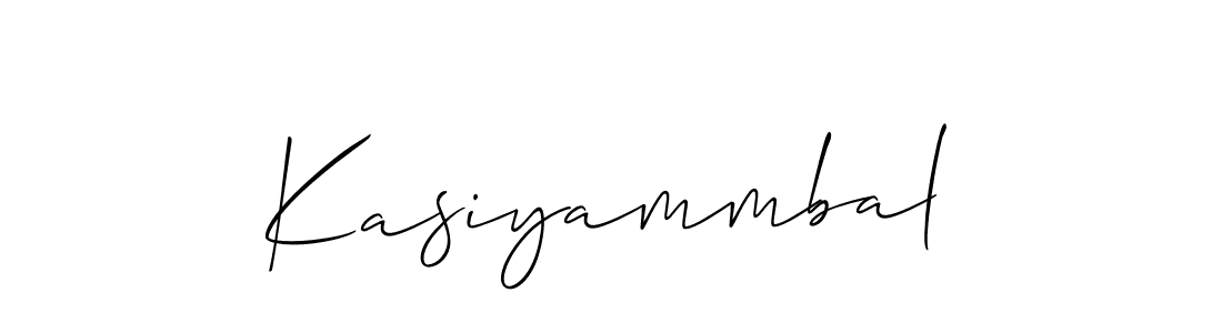 You should practise on your own different ways (Allison_Script) to write your name (Kasiyammbal) in signature. don't let someone else do it for you. Kasiyammbal signature style 2 images and pictures png