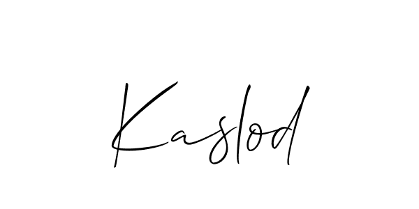 Make a short Kaslod signature style. Manage your documents anywhere anytime using Allison_Script. Create and add eSignatures, submit forms, share and send files easily. Kaslod signature style 2 images and pictures png