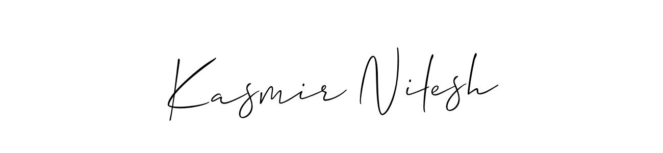 Use a signature maker to create a handwritten signature online. With this signature software, you can design (Allison_Script) your own signature for name Kasmir Nilesh. Kasmir Nilesh signature style 2 images and pictures png