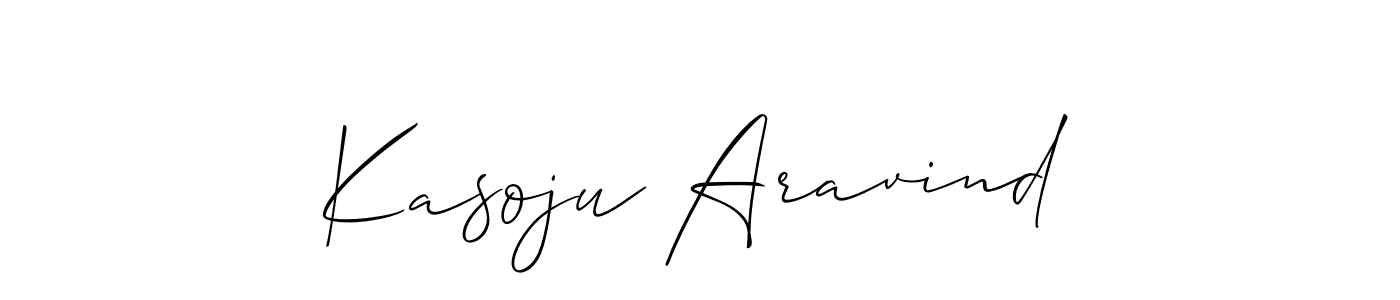 It looks lik you need a new signature style for name Kasoju Aravind. Design unique handwritten (Allison_Script) signature with our free signature maker in just a few clicks. Kasoju Aravind signature style 2 images and pictures png