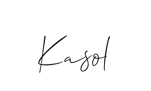 Design your own signature with our free online signature maker. With this signature software, you can create a handwritten (Allison_Script) signature for name Kasol. Kasol signature style 2 images and pictures png