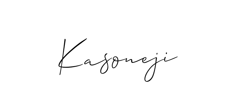 Design your own signature with our free online signature maker. With this signature software, you can create a handwritten (Allison_Script) signature for name Kasoneji. Kasoneji signature style 2 images and pictures png