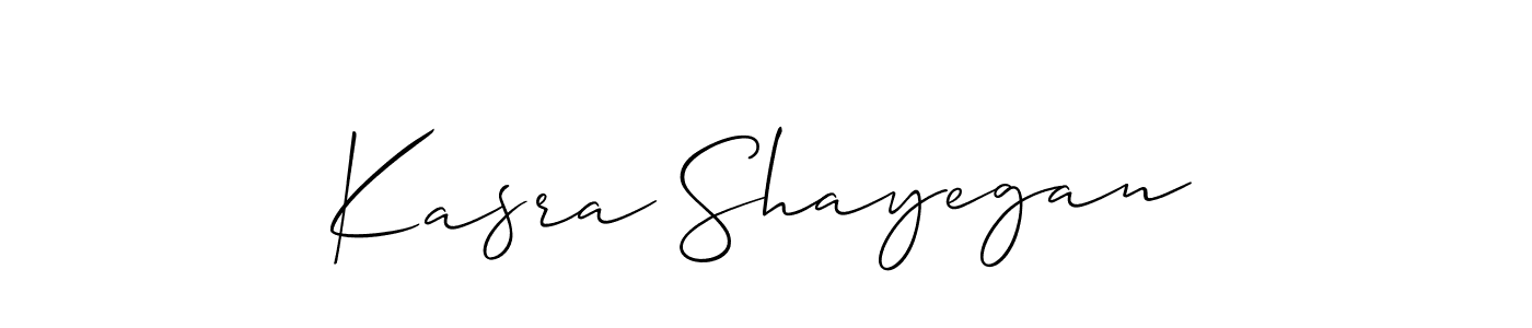 How to make Kasra Shayegan signature? Allison_Script is a professional autograph style. Create handwritten signature for Kasra Shayegan name. Kasra Shayegan signature style 2 images and pictures png