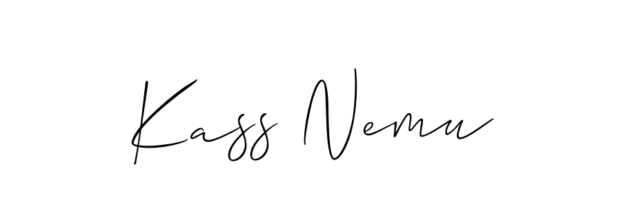 Also You can easily find your signature by using the search form. We will create Kass Nemu name handwritten signature images for you free of cost using Allison_Script sign style. Kass Nemu signature style 2 images and pictures png