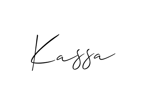 Make a beautiful signature design for name Kassa. With this signature (Allison_Script) style, you can create a handwritten signature for free. Kassa signature style 2 images and pictures png