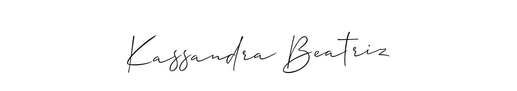 Similarly Allison_Script is the best handwritten signature design. Signature creator online .You can use it as an online autograph creator for name Kassandra Beatriz. Kassandra Beatriz signature style 2 images and pictures png