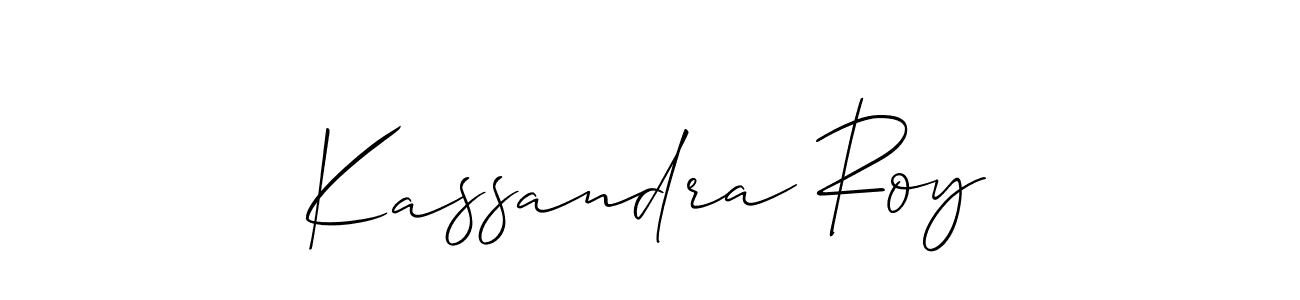 Design your own signature with our free online signature maker. With this signature software, you can create a handwritten (Allison_Script) signature for name Kassandra Roy. Kassandra Roy signature style 2 images and pictures png
