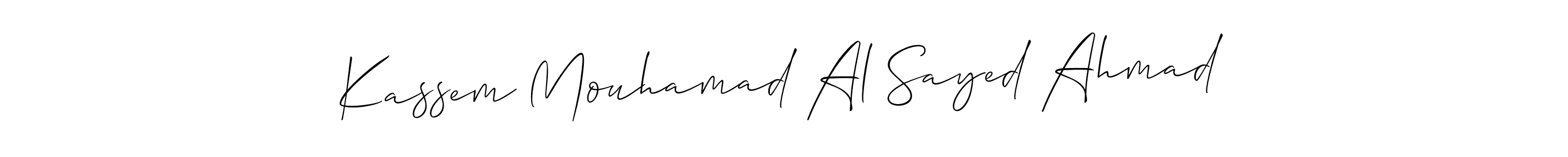 Also You can easily find your signature by using the search form. We will create Kassem Mouhamad Al Sayed Ahmad name handwritten signature images for you free of cost using Allison_Script sign style. Kassem Mouhamad Al Sayed Ahmad signature style 2 images and pictures png