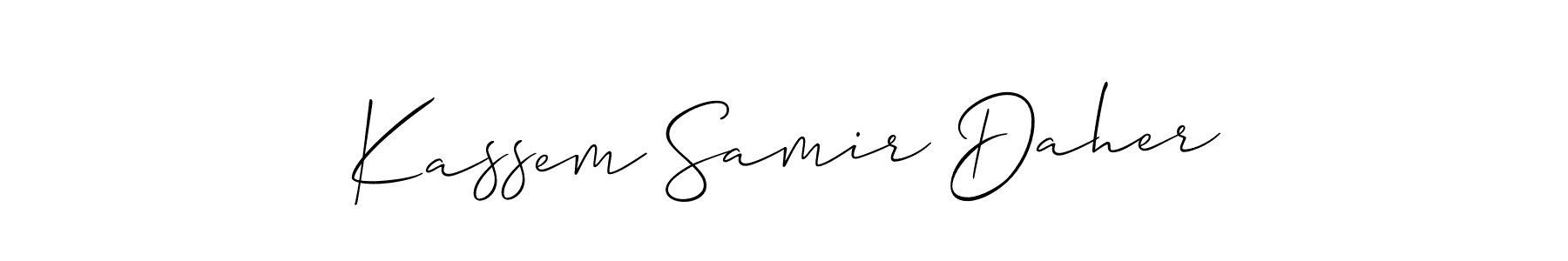 Use a signature maker to create a handwritten signature online. With this signature software, you can design (Allison_Script) your own signature for name Kassem Samir Daher. Kassem Samir Daher signature style 2 images and pictures png
