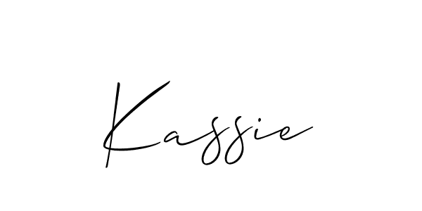 How to make Kassie signature? Allison_Script is a professional autograph style. Create handwritten signature for Kassie name. Kassie signature style 2 images and pictures png