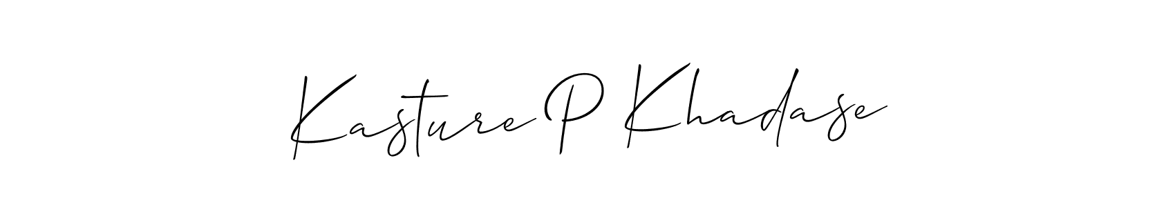 How to make Kasture P Khadase signature? Allison_Script is a professional autograph style. Create handwritten signature for Kasture P Khadase name. Kasture P Khadase signature style 2 images and pictures png