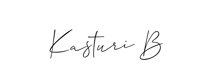 Also we have Kasturi B name is the best signature style. Create professional handwritten signature collection using Allison_Script autograph style. Kasturi B signature style 2 images and pictures png