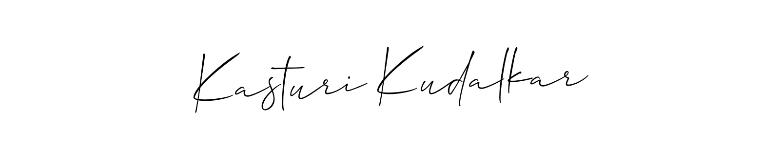 Allison_Script is a professional signature style that is perfect for those who want to add a touch of class to their signature. It is also a great choice for those who want to make their signature more unique. Get Kasturi Kudalkar name to fancy signature for free. Kasturi Kudalkar signature style 2 images and pictures png