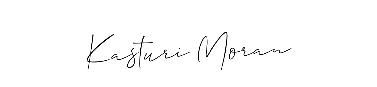 How to make Kasturi Moran name signature. Use Allison_Script style for creating short signs online. This is the latest handwritten sign. Kasturi Moran signature style 2 images and pictures png