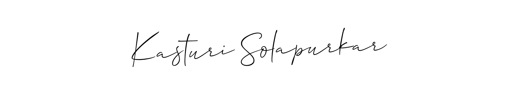How to make Kasturi Solapurkar signature? Allison_Script is a professional autograph style. Create handwritten signature for Kasturi Solapurkar name. Kasturi Solapurkar signature style 2 images and pictures png