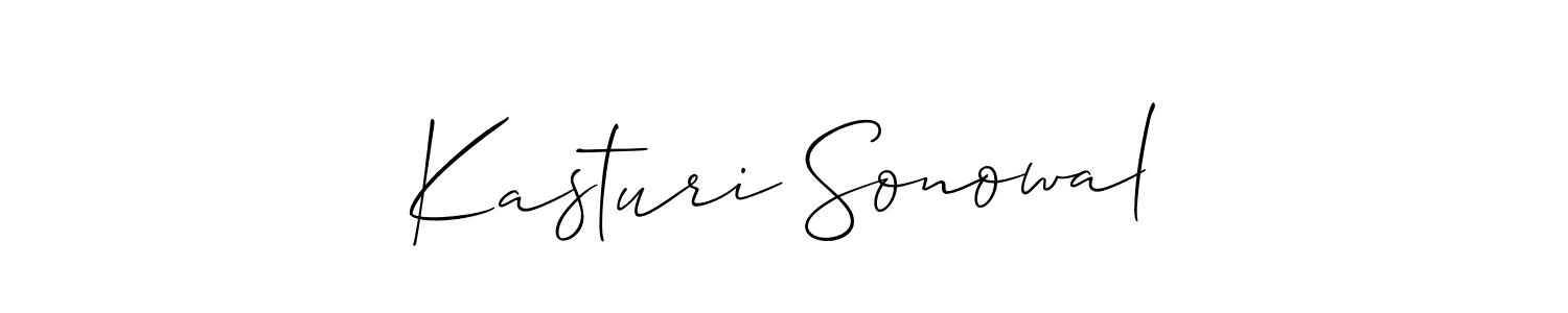 Make a beautiful signature design for name Kasturi Sonowal. With this signature (Allison_Script) style, you can create a handwritten signature for free. Kasturi Sonowal signature style 2 images and pictures png