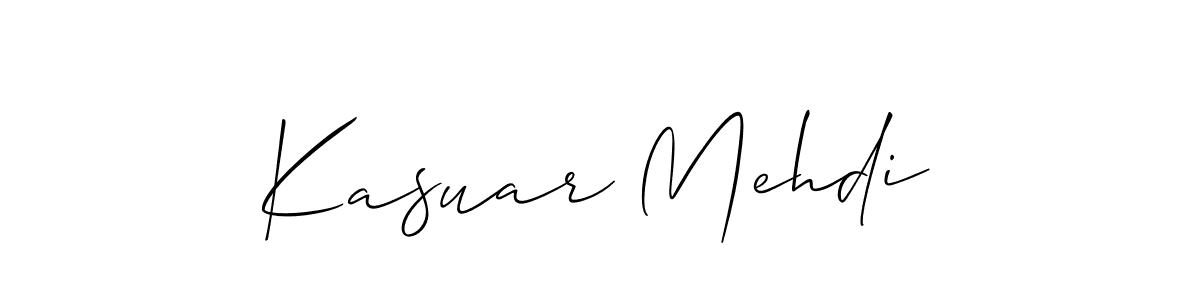 Similarly Allison_Script is the best handwritten signature design. Signature creator online .You can use it as an online autograph creator for name Kasuar Mehdi. Kasuar Mehdi signature style 2 images and pictures png