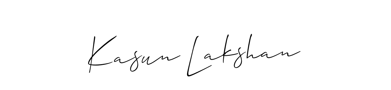 if you are searching for the best signature style for your name Kasun Lakshan. so please give up your signature search. here we have designed multiple signature styles  using Allison_Script. Kasun Lakshan signature style 2 images and pictures png