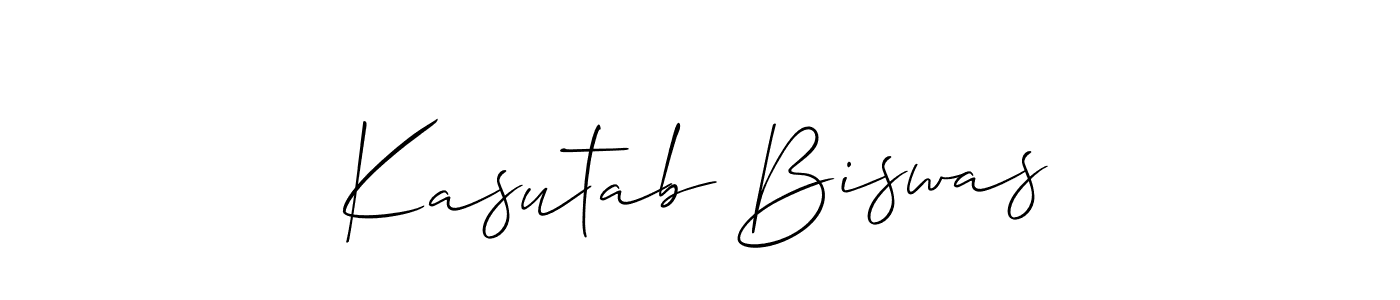 Use a signature maker to create a handwritten signature online. With this signature software, you can design (Allison_Script) your own signature for name Kasutab Biswas. Kasutab Biswas signature style 2 images and pictures png